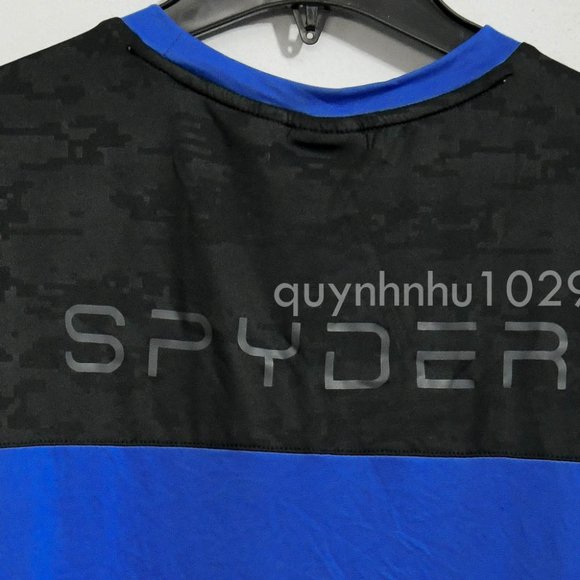 Brand new Spyder active men tee shorts sleeve BLUE - Picture 5 of 5